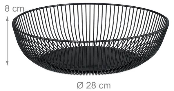 Schwarze Obstschale aus Metall Schwarz - Eisen - 28 x 8 x 28 cm