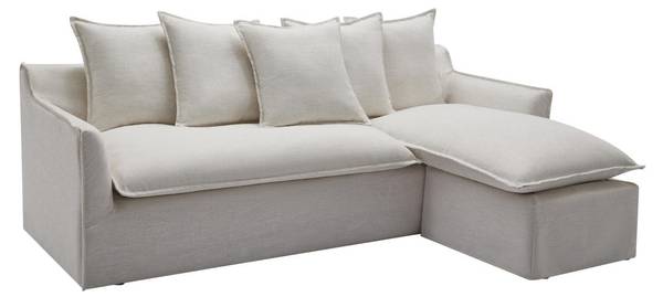Sofa ohne Schlafmöglichkeit PENIOLA Beige - Weiß - Textil - 260 x 97 x 165 cm
