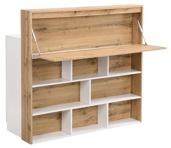 Barmöbel LAMONIA Braun - Weiß - Holz teilmassiv - 50 x 115 x 120 cm