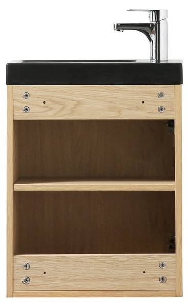 Handwaschstation-Set NEVADA Schwarz - Holzwerkstoff - 41 x 53 x 21 cm
