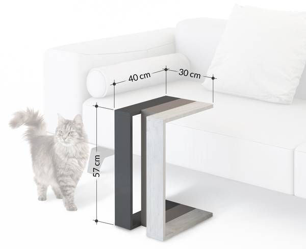 Beistelltisch MUJU C MODELL-Eiche Braun - Holzwerkstoff - 30 x 57 x 40 cm