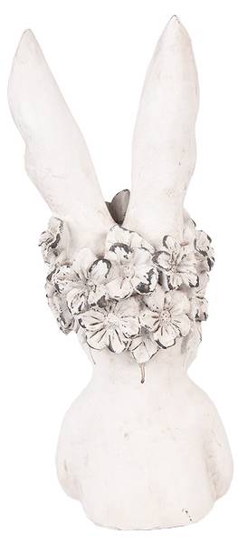 Dekorationsfigur Kaninchen 89608 Weiß - Kunststoff - 14 x 35 x 15 cm