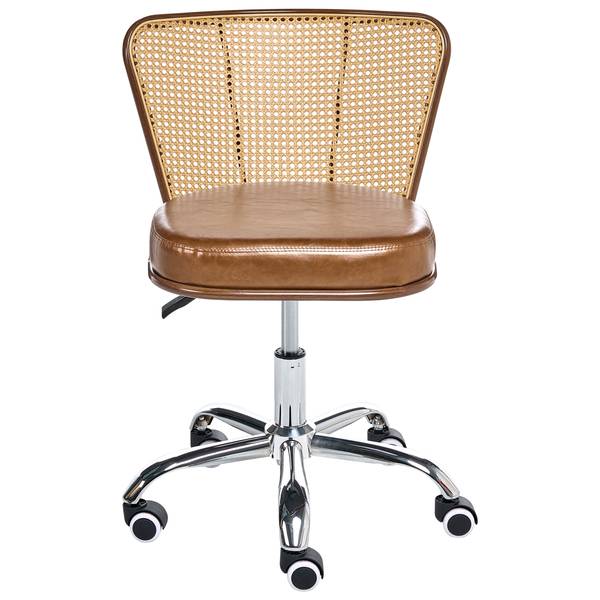 Bürostuhl ROSWELL Schwarz - Braun - Silber - Kunstleder - 54 x 70 x 50 cm