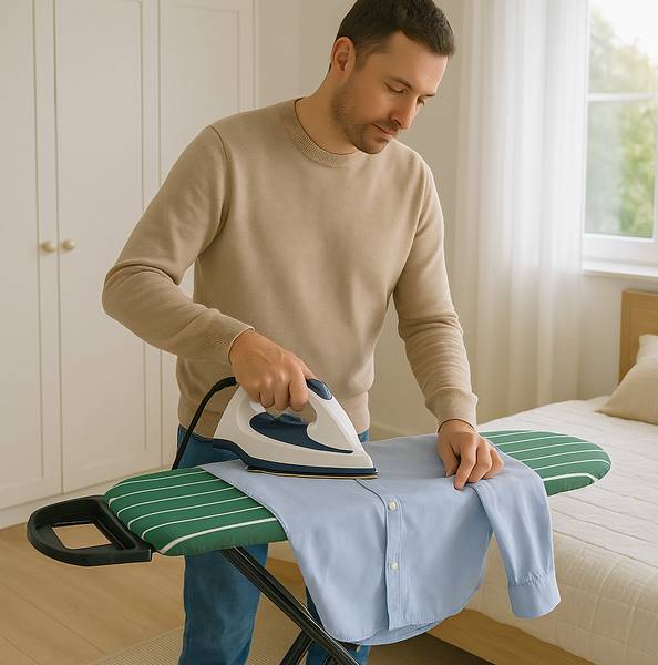 Strijkplank 121 x 39 cm verstelbaar zwart - groen - wit - staal - 145 x 88 x 40 cm