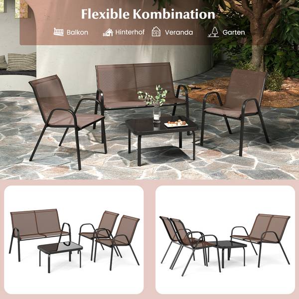 Gartenmöbel Set ZB33834(4-tlg.) Braun