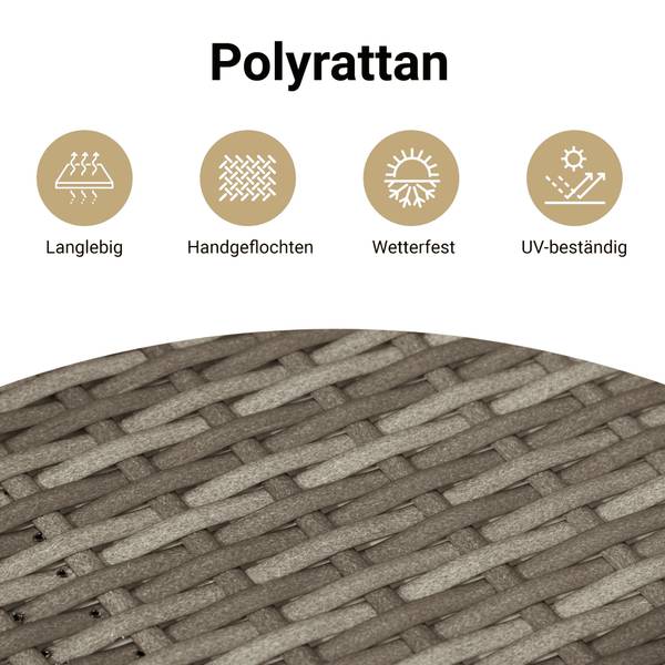Garten-Lounge-Set (5-teilig) 3254827 Grau - Polyester - Stahl - 55 x 69 x 62 cm