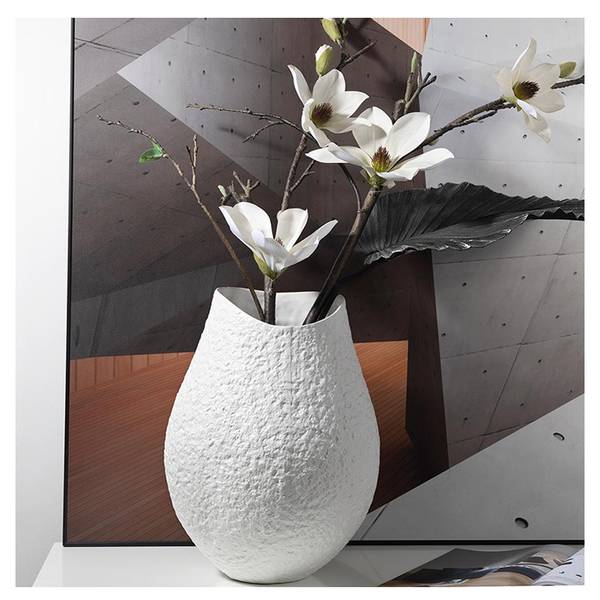 Vase Vagur Weiß - Keramik - 29 x 33 x 29 cm