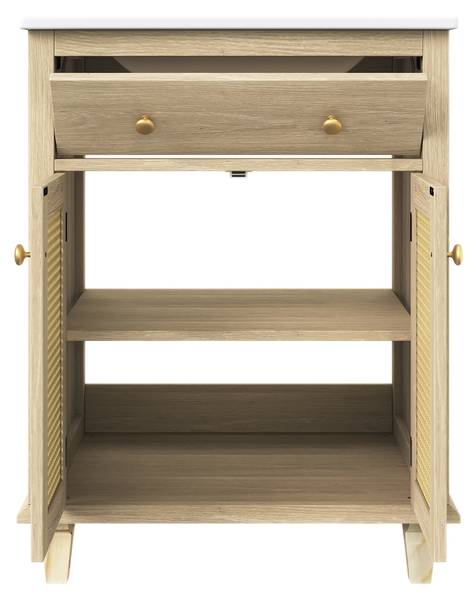 Badezimmerschrank RATT283 Ⅲ Braun - Holzwerkstoff - 47 x 87 x 61 cm