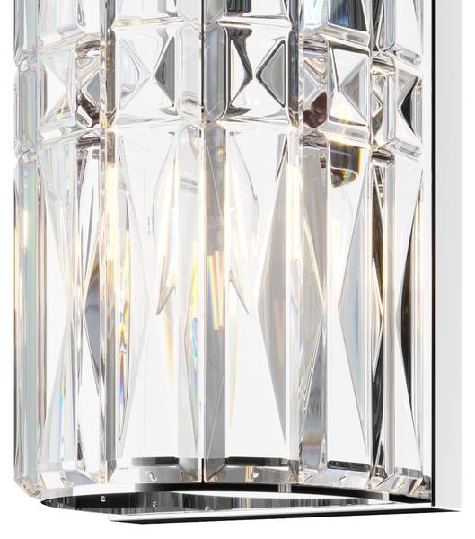 Wandleuchte Facet Silber - Metall - 13 x 76 x 0 cm