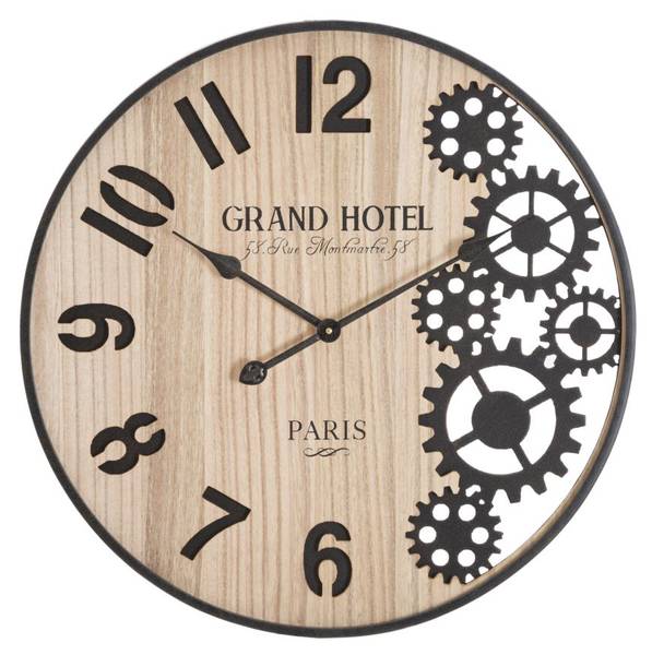 Grande horloge murale Marron - Métal - 5 x 60 x 60 cm