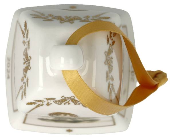 Glocke Jahresglocke 2024 Braun - Porzellan - 5 x 10 x 5 cm