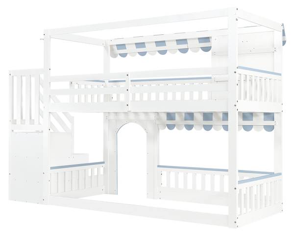 Stockbett K-1749 Weiß - Holzwerkstoff - 104 x 170 x 253 cm