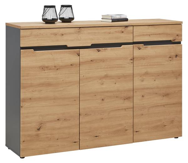 Sideboard MEMPHIS Braun - Grau - Holzwerkstoff - 150 x 107 x 38 cm