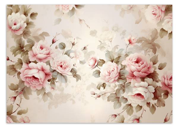 Fototapete Shabby Chic Rosen 450 x 315 cm