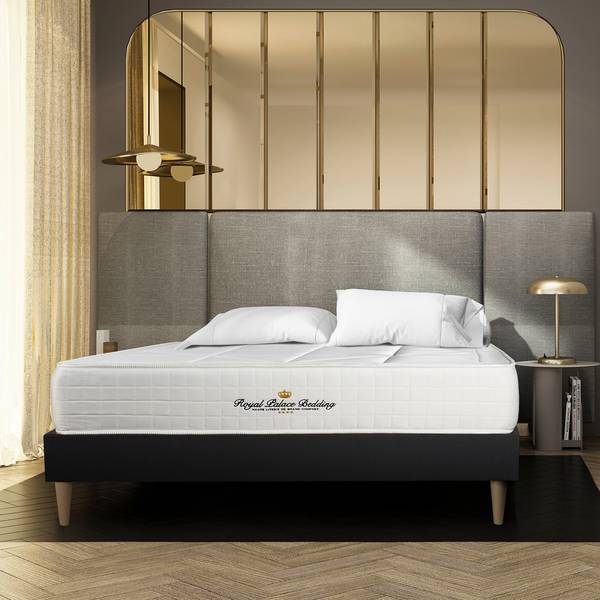 Bettgestell und Matratze Windsor -  135 Schwarz - Massivholz - 135 x 55 x 190 cm