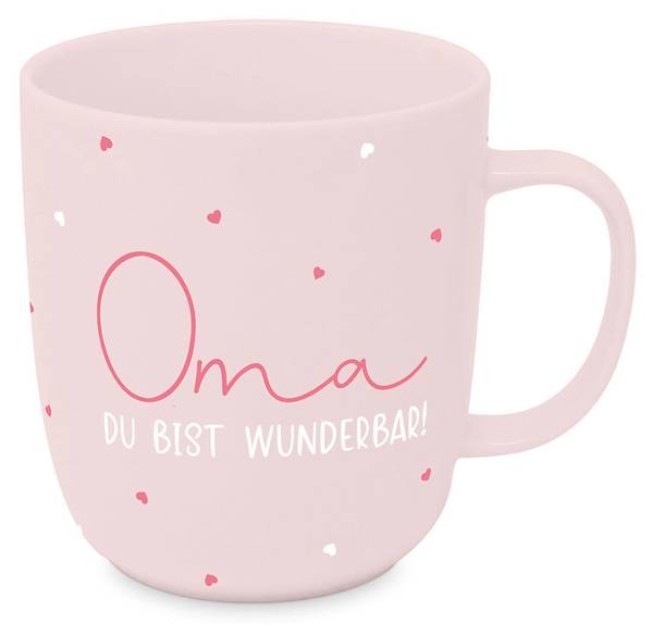 Kaffeebecher OMA Pink - Weiß - Keramik - 9 x 10 x 1 cm