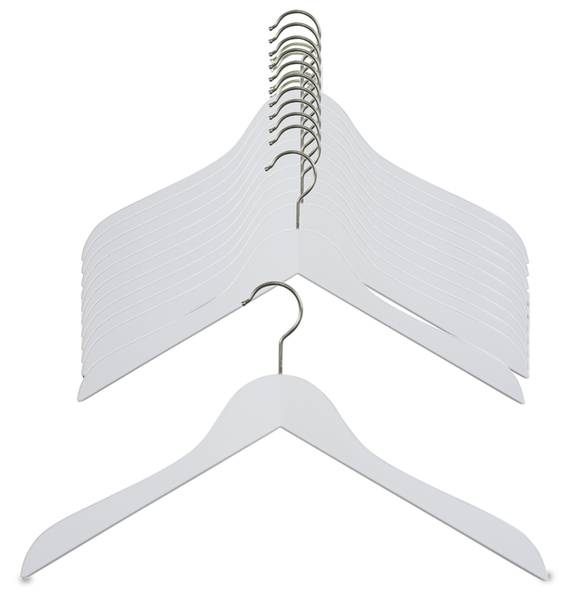 Holzbügel Business 10er-Set Weiß