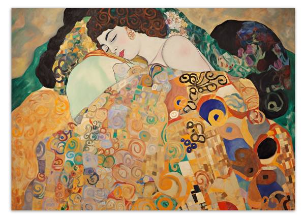 Fototapete Porträt einer Frau G. Klimt 100 x 70 cm