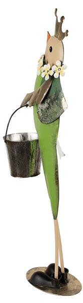 Dekorationsfigur Vogel Deco&Lincoln Grün - Metall - 15 x 83 x 30 cm