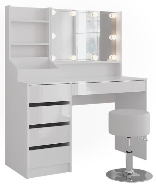 Coiffeuse Sherry 57607 Blanc - Bois manufacturé - 120 x 76 x 51 cm