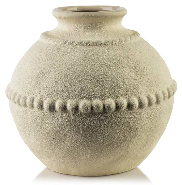 Vase MANON Beige - Polyresin - Harz - 20 x 22 x 22 cm