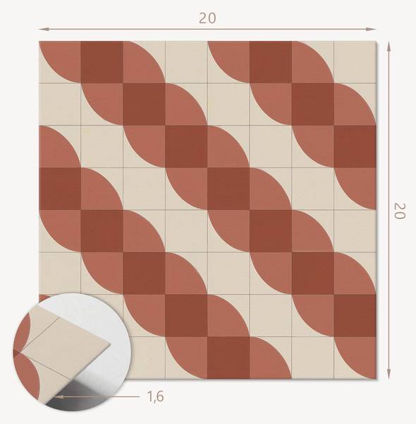 Vinylfliese WellenGeom 20er-Set 20 x 20 cm