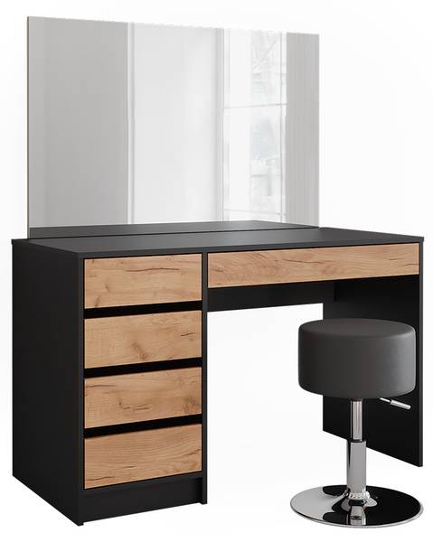 Schminktisch Sherry 52028 3er set Braun - Grau - Holzwerkstoff - 120 x 75 x 55 cm