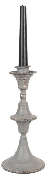 Kandelaar Aurora grijs - metaal - 12 x 26 x 12 cm