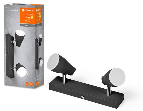 Deckenanbau-Leuchte mit flexiblen Spots Schwarz