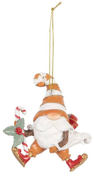 Weihnachtsanhänger Zwerg XM665302 Orange - Kunststoff - 4 x 10 x 8 cm