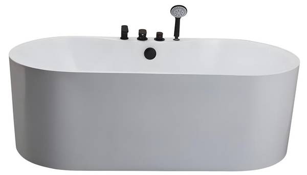 Freistehende Badewanne STEPONA Weiß - Naturfaser - 150 x 58 x 75 cm