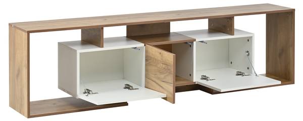 TV-Schrank Eos Ⅶ Braun - Weiß - Holzwerkstoff - 30 x 49 x 180 cm