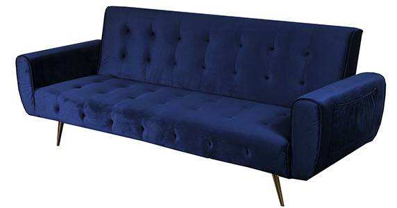 Schlafsofa ODIN Blau - Holz teilmassiv - 79 x 80 x 210 cm