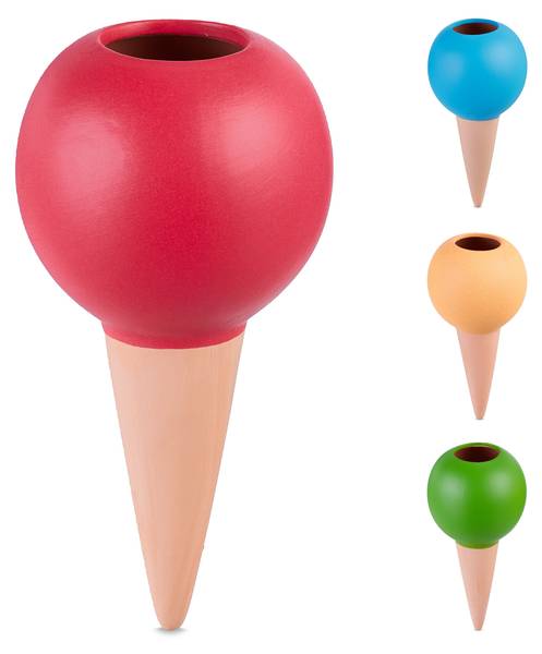 Tonkegel im 4er Set Blau - Braun - Rot - Pinie - 9 x 18 x 9 cm