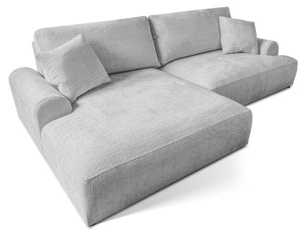 Ecksofa mit Schlaffunktion Melvano Hellgrau - Ecke davorstehend links