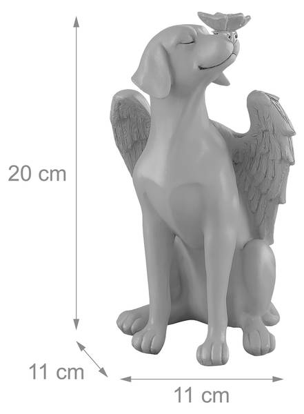 Grabschmuck für Hunde Engel Grau - Polyresin - 11 x 20 x 11 cm