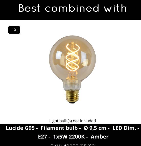 Plafonnier DIKRA Noir - Acier - 40 x 24 x 40 cm