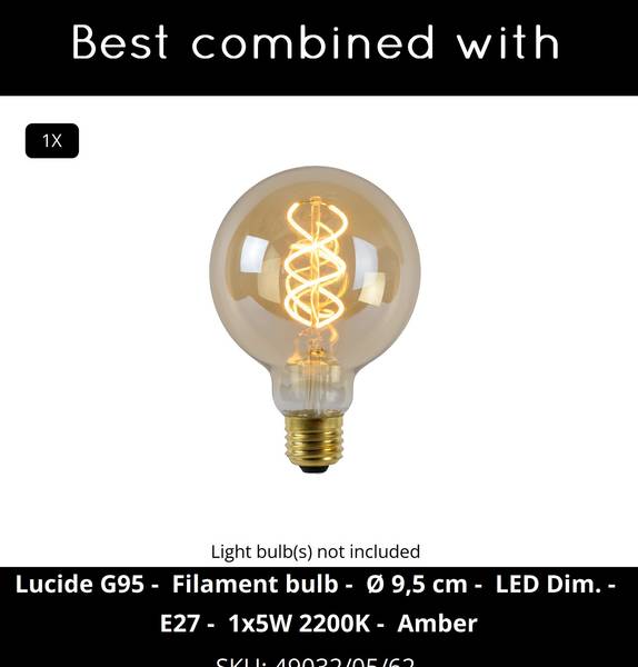Tischlampe MADUKA Hellbraun - Weiß