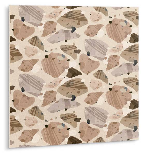 Selbstklebende Fliesen (9 St.) Steinzeug Beige - Polyester PVC - 30 x 30 x 1 cm