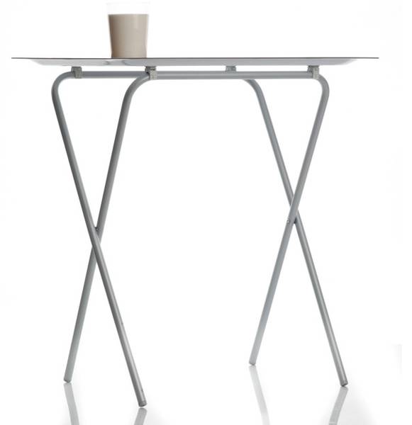 Klapptisch mit ausziehbarem Tablett ADA Grün - Metall - 62 x 65 x 42 cm
