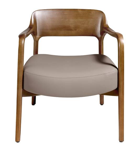 Sessel 5082 Grau - Polyester - Kunstleder - Walnuss - Silikon - 70 x 72 x 62 cm