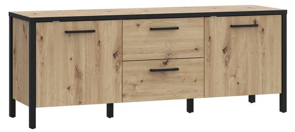 Lowboard KIRIKUS Schwarz - Braun - Holzwerkstoff - 140 x 55 x 41 cm