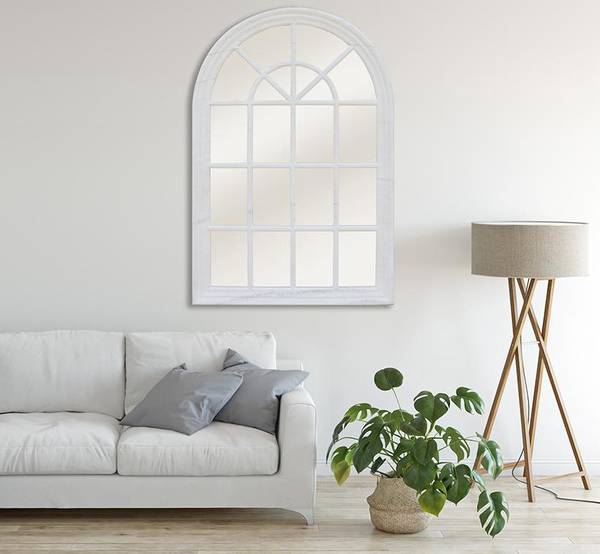 Wandspiegel MONTESQUIEU Weiß - Holz teilmassiv - 80 x 120 x 5 cm