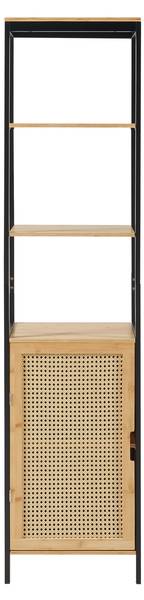 Bad-Hochschrank Tervola Beige - Schwarz - Bambus - Holzwerkstoff - Kunststoff - 40 x 172 x 35 cm