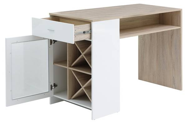 Barmöbel NIRAYA Braun - Weiß - Holz teilmassiv - 60 x 100 x 150 cm