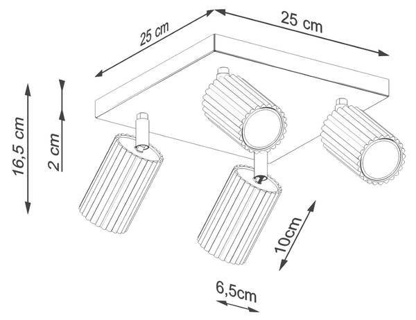 Deckenleuchte Karbon Grün - 25 x 25 cm