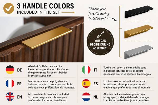 Badezimmerschrank Loara X Schwarz - Braun - Gold - Holzwerkstoff - 140 x 57 x 46 cm