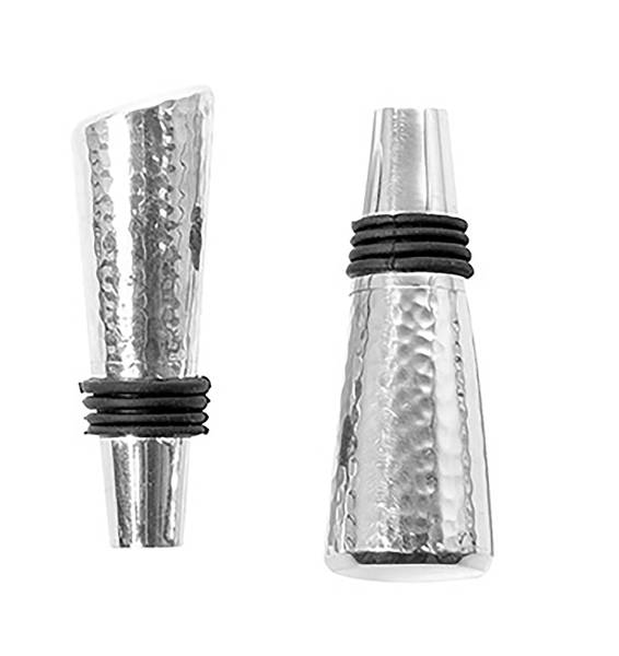 2er Set Flaschenstopfen Nassau Silber - Metall - 2 x 2 x 5 cm