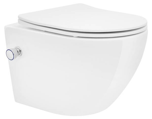 Wand-WC mit Bidet-Funktion FLORENZ Weiß - 49 x 36 cm