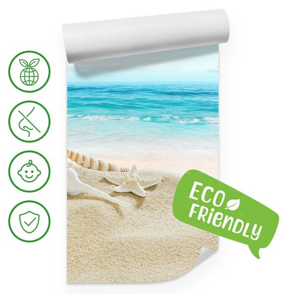 Fototapete Muscheln Strand Sand Wellen 300 x 210 x 210 cm